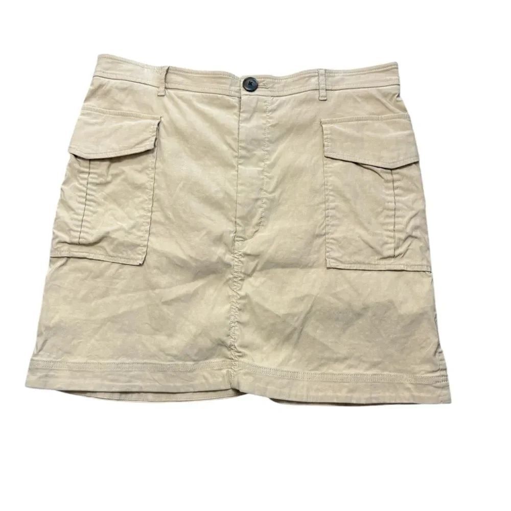 Maeve Anthropologie Khaki Beige Cargo Skirt